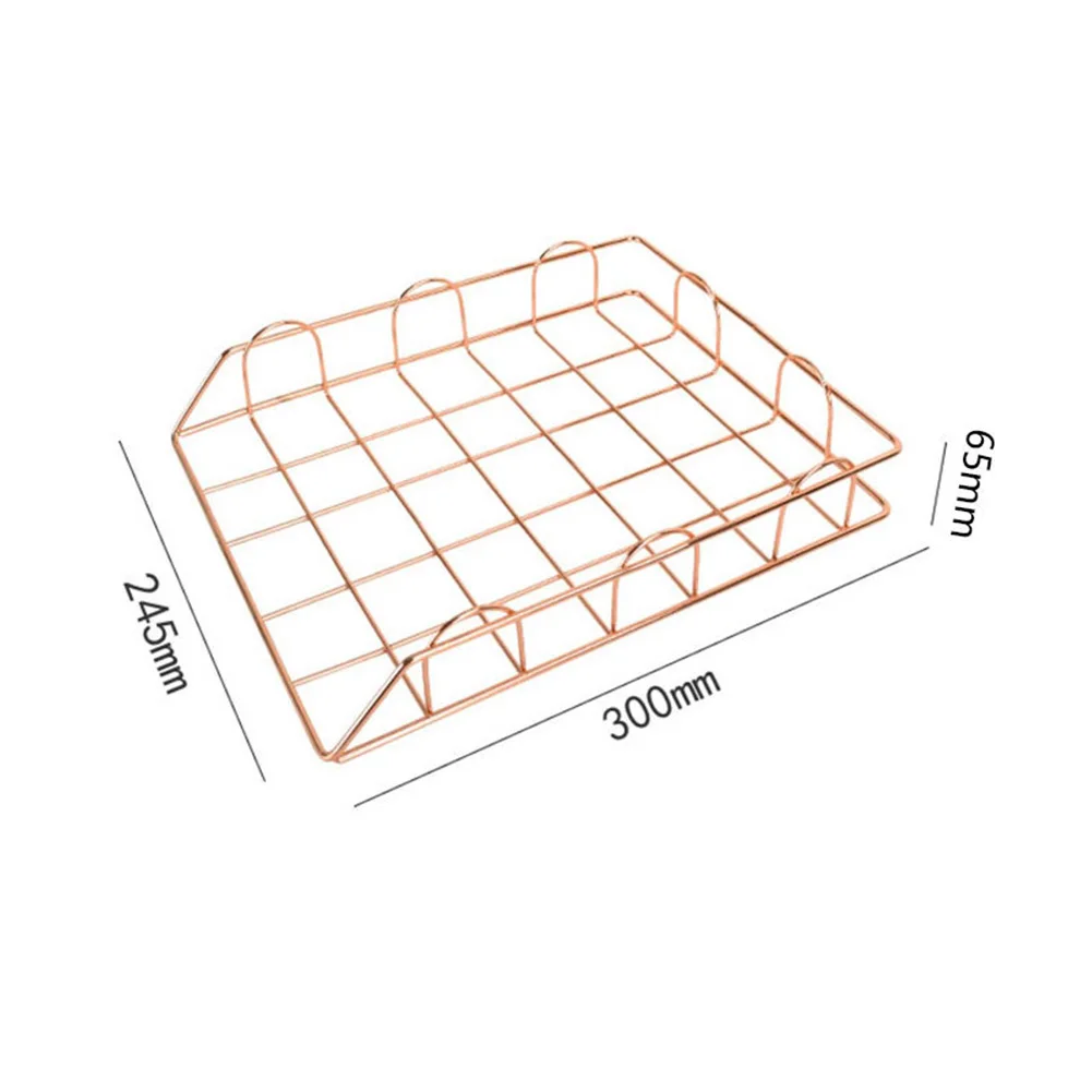 Ярусная стойка для файлов, металлическая сетка, Штабелируемый Лоток для бумаг, устойчивый к царапинам журнал, бумажная бумага для документов, домашние канцелярские принадлежности