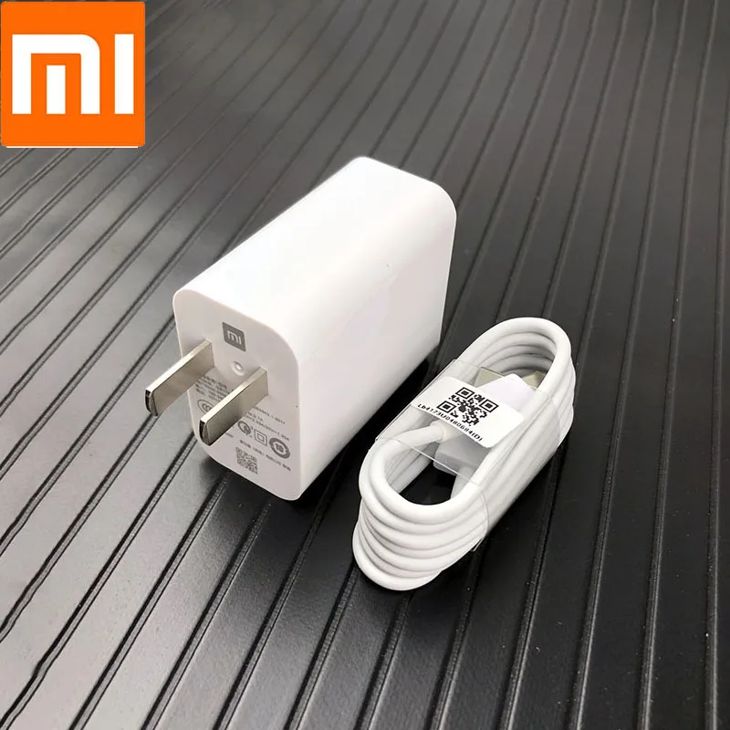 Charger and cable Xiaomi mi 9 QC 4,0 27 Вт адаптер для зарядки быстрое зарядное устройство и кабель типа c для mi 8 9 se 9t cc9 redmi note7 a2 a3 max 3 - Тип штекера: Charger and cable