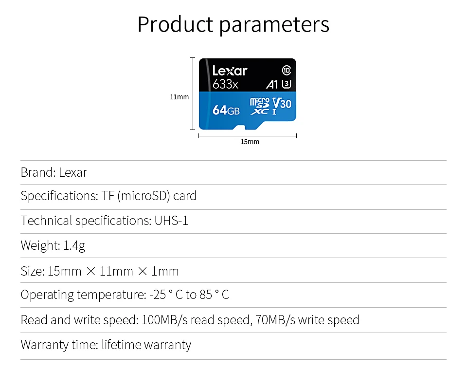 Lexar TF карты 512 ГБ 256 с адаптером селфи-стик Micro SD карты 128 Гб 64 ГБ 32 ГБ оперативной памяти, 16 Гб встроенной памяти, 98 МБ/с. usb флэш-карта памяти, мicro SD class10