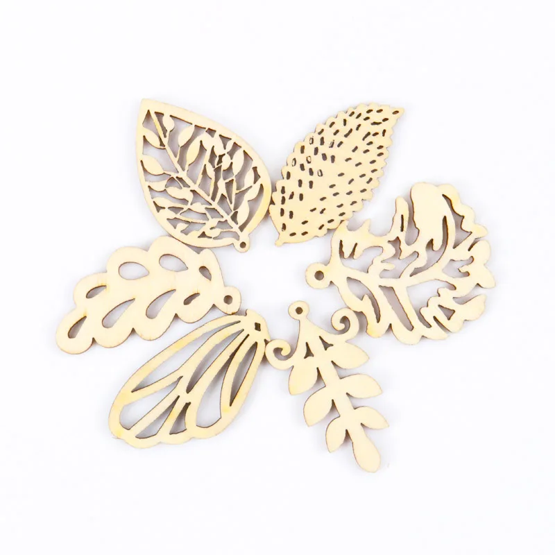 Mixed-Leaves-Pattern-Wooden-Scrapbooking-Art-Collection-Craft-for-Handmade-Accessory-Sewing-Home-DIY-20-40mm