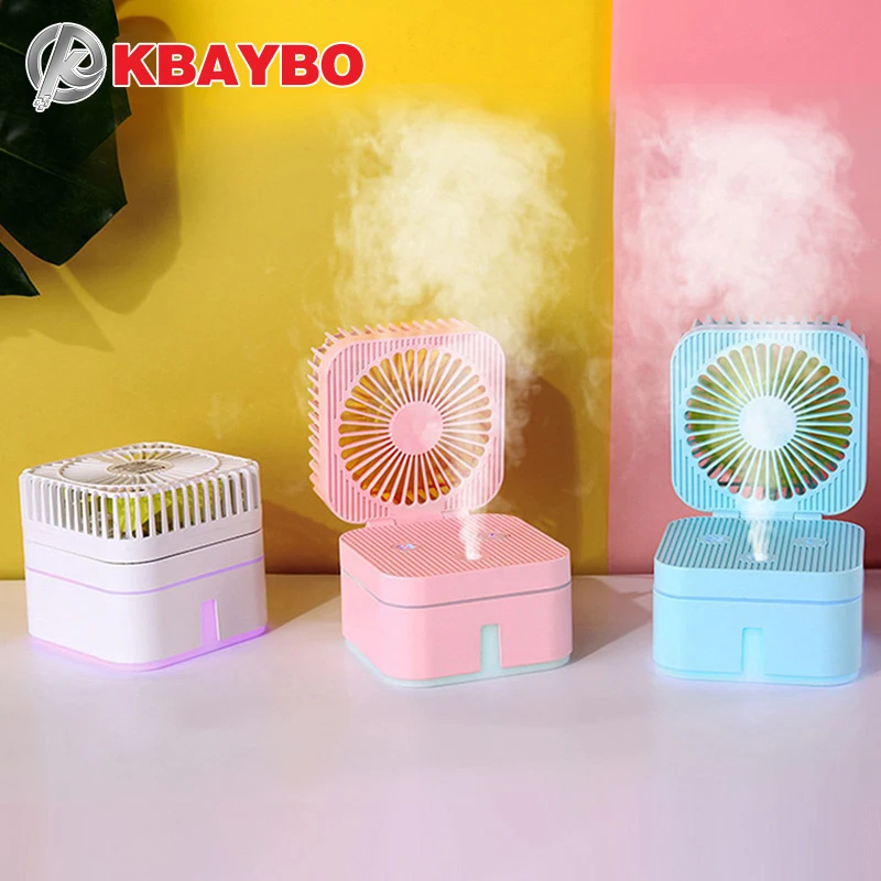 

KBAYBO Mini USB Combo humidificador de ventilador humidificador recargable combinado para escritorios, oficina y hogar