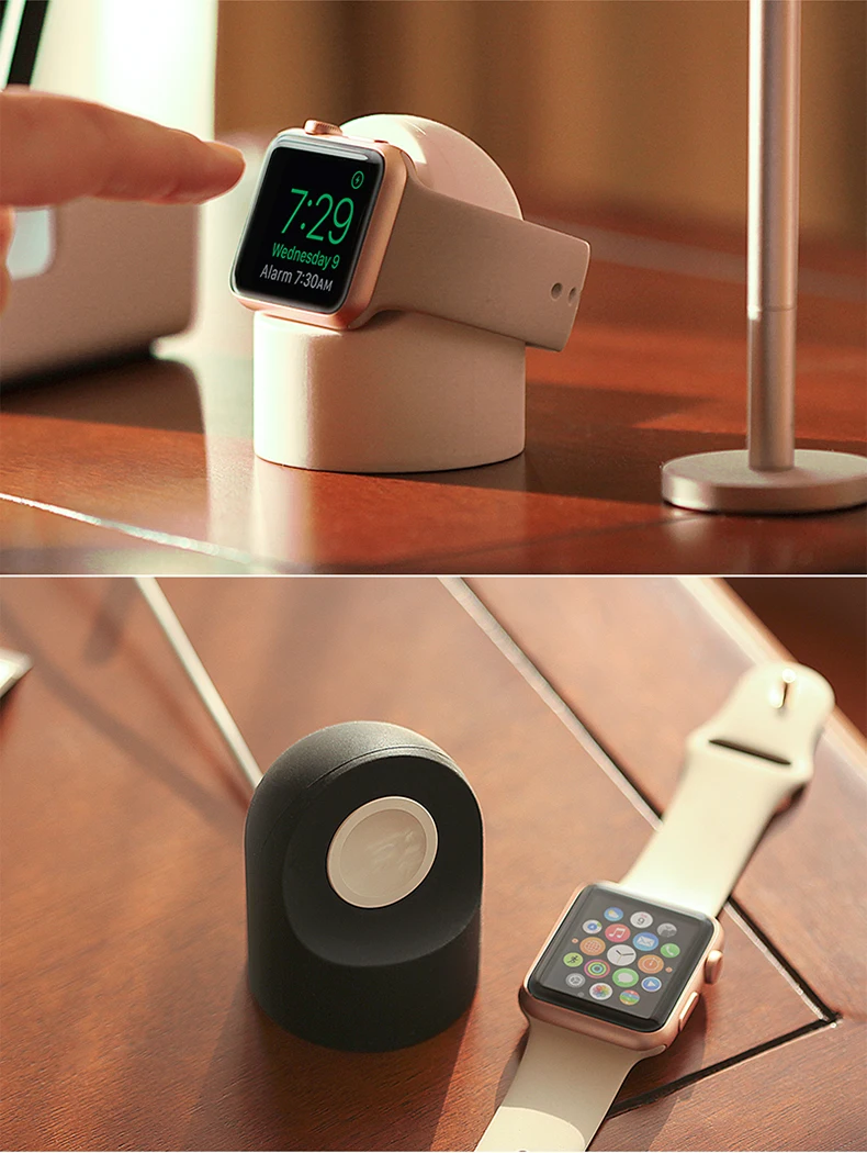 Беспроводное быстрое зарядное устройство, силиконовая подставка для Apple iWatch Series 1 2 3 4 5 OS6 Megnetic, кабель для быстрой зарядки, Настольная док-станция