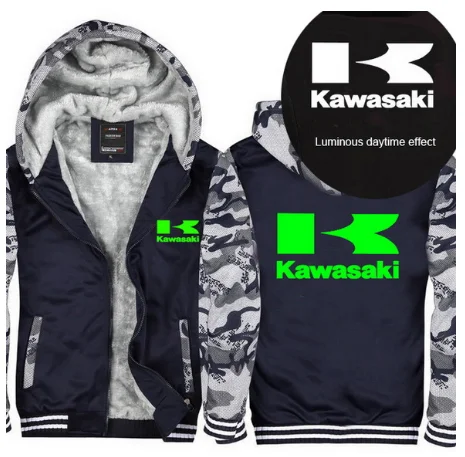 Мужские толстовки зимние утепленные мужские свитера Kawasaki для мужчин зимние толстовки пальто на молнии 02 - Цвет: 14