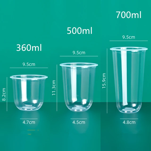 100pcs 450ml Disposable Plastic Cups With Lid Clear Drink Mug Transparent  Food Container For Yogurt Milk Tea Ice Cream Coffee - Tumblers - AliExpress