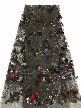 

Nigerian lace fabric 2019 high quality latest african laces 2019 luxury sequin organza lace fabric for wedding FR11