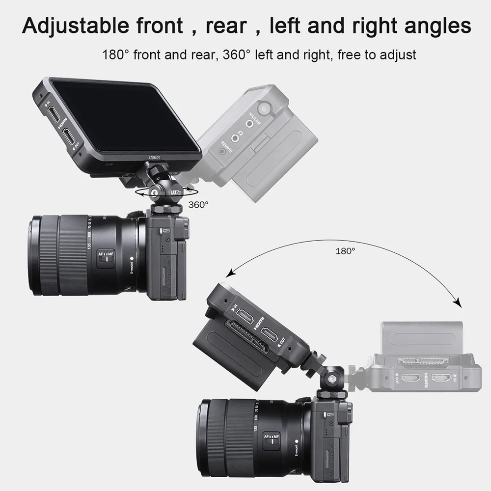 UURig R015 монитор кронштейн Мини шаровая Головка Gimbal с холодным башмаком крепление для смартфона Nikon Canon sony DSLR камера аксессуары