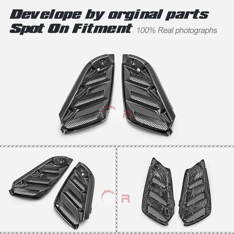 Per La Ferrari 488 Oem Carbonio A Secco Lucido Posteriore Motore Hood Vents Feritoie Scoop (Spider Solo) Esterno Accessori Kit