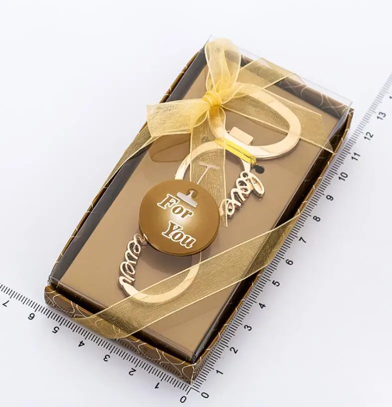 100pcs lover forever love chrome beer bottle opener for wedding party guests favors gift - Цвет: golden