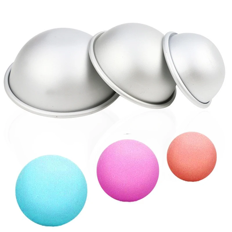 Moldes de bombas de baño redondos de aleación de aluminio, herramienta artesanal de bomba de baño, Bola de sal, regalos caseros, molde esférico semicírculo, 2 uds.