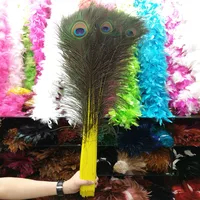 Wholesale 10 PCS Beautiful 28-32inch/70-80cm Yellow Natural Feathers For DIY Clothes Craft Making Party Decoration