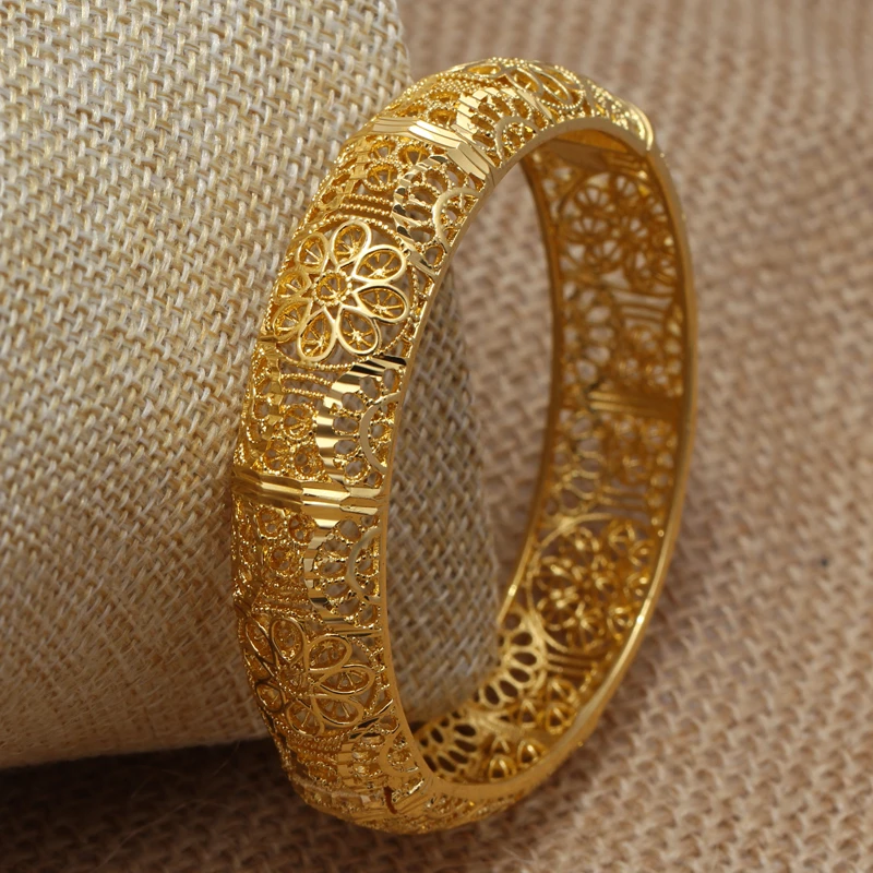 1pc 24k Flower Bangles Girls Dubai Gold Turkish Egyptian Algeria Indian Moroccan Saudi Gold Bangles Kids Banglesfashion Jewelry Bangles Aliexpress