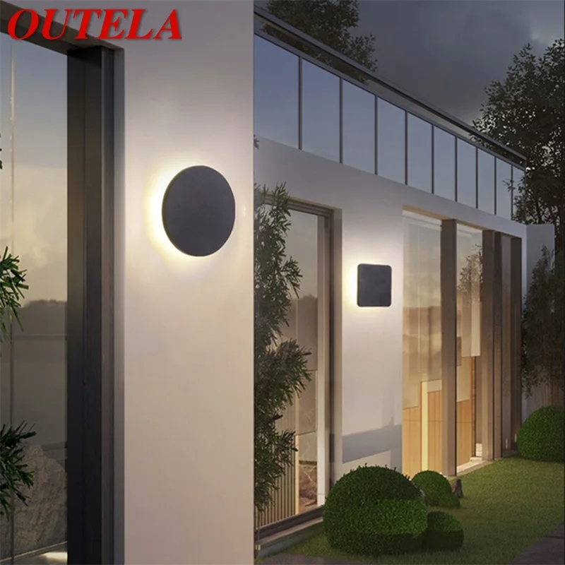 

OUTELA Modern Patio Wall Light Fixture Waterproof LED Sconce Simple Creative Decorative For Home Bedroom Porch Balcony