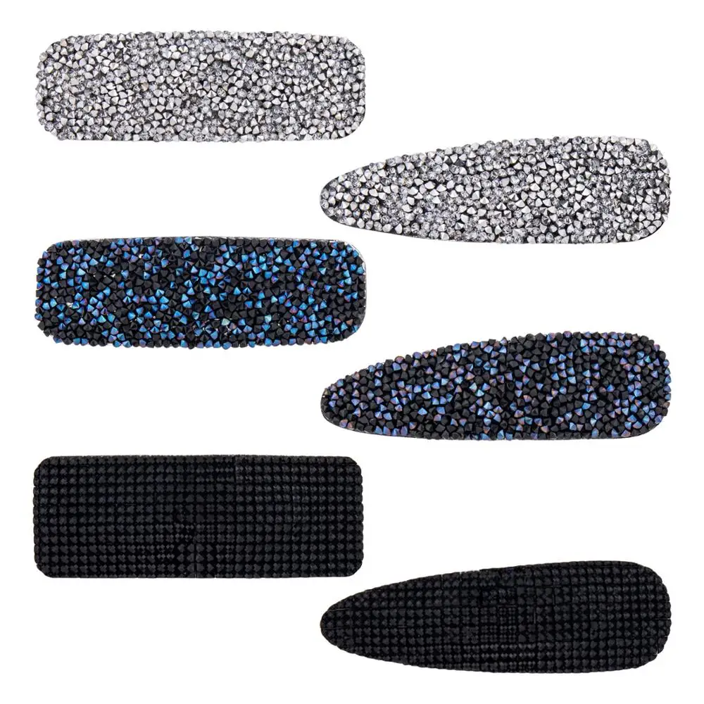 6 шт. заколки для волос женщин и девочек Нескользящие блестящие стразы стильные