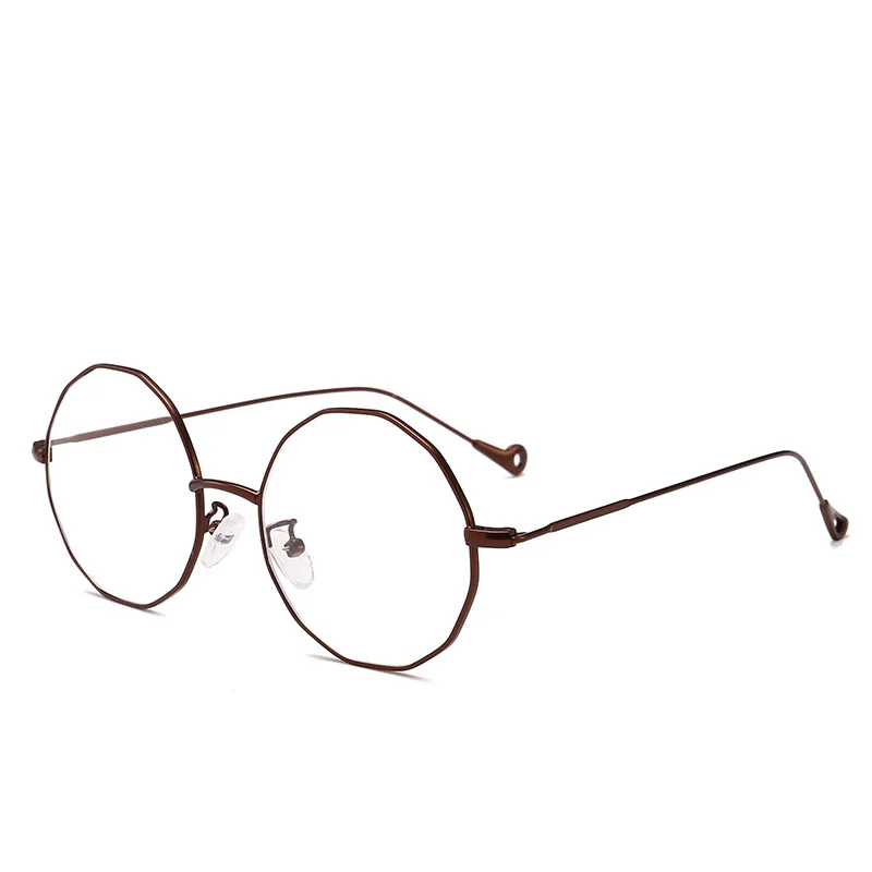 Trendy fashion irregular round no degree reading glasses casual wild metal glasses new literary classic retro reading glasses