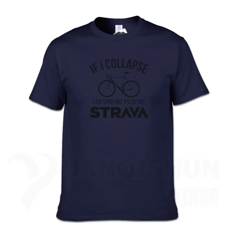 NavyBlue 1 Забавные в том случае, если я крах может кто-то приостановить свою Strava футболки Для мужчин Аэробные футболка "Велоспорт" горным велосипедистом, футболка Mtb футболка с изображением велосипеда рубашка - Цвет: NavyBlue 1