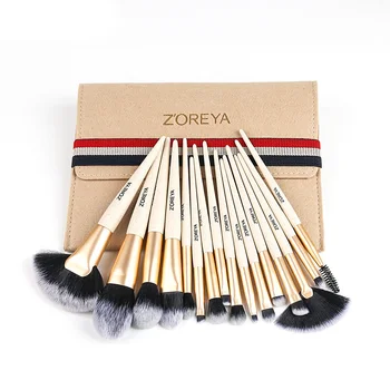 

Makeup Brush Set 16 Beige Rayon Full Set Of Makeup Brushes For Beginners