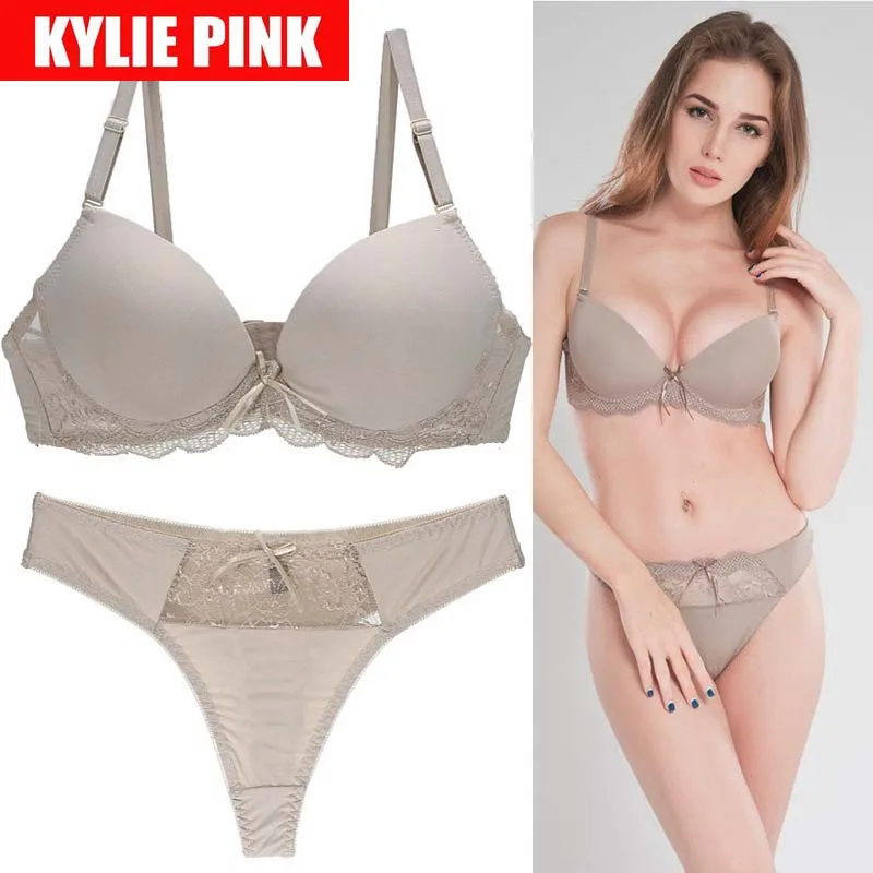 KYLIE, розовый, большой размер, сексуальные бюстгальтеры и трусики, наборы, нижнее белье для девушек, бесшовный бюстгальтер, женский дышащий бюстгальтер, стринги, комплект нижнего белья