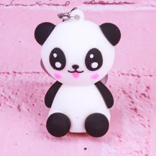 Творческие маленькие подарки мягкий Silcone ПВХ автомобильный подвесной орнамент мультяшная Милая панда кукла-брелок для ключей поколение жира