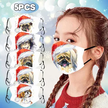 

5PCS Children Mouth for Face Mascarillas Christmas Mask for face kids Pollution Reusable Breathable Windproof Face Mask Masque