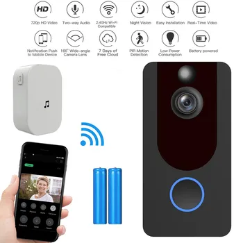 

WiFi Doorbell 1080P Camera Outdoor Wireless Video Doorbell Two-way Audio Visible Intercom System Night Vision Door Phone V7 V5V6