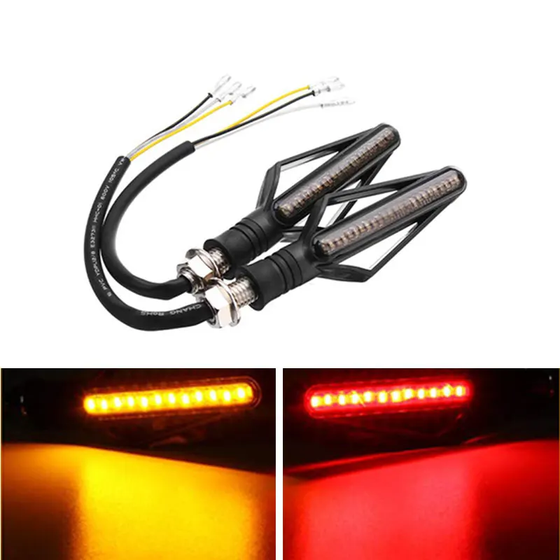 

DERI 2/4 pcs 24 LED bulb Sequential Flowing LED Motorcycle Turn Signal Indicator Lights DRL Brake Lamp turn signals motorcycles