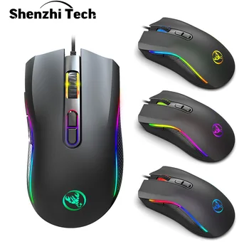 

Gaming Mouse RGB Gamer Mouse Computer Adjustable 3200DPI Programmable Buttons 7 RGB Lighting Modes Ergonomic USB Mice for PC