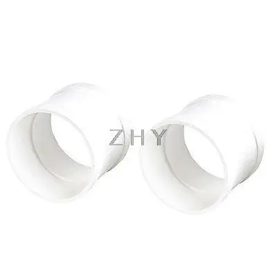 

2PCS White PVC 110mm Inner Dia Straight Water Supply Pipe Tube Connector