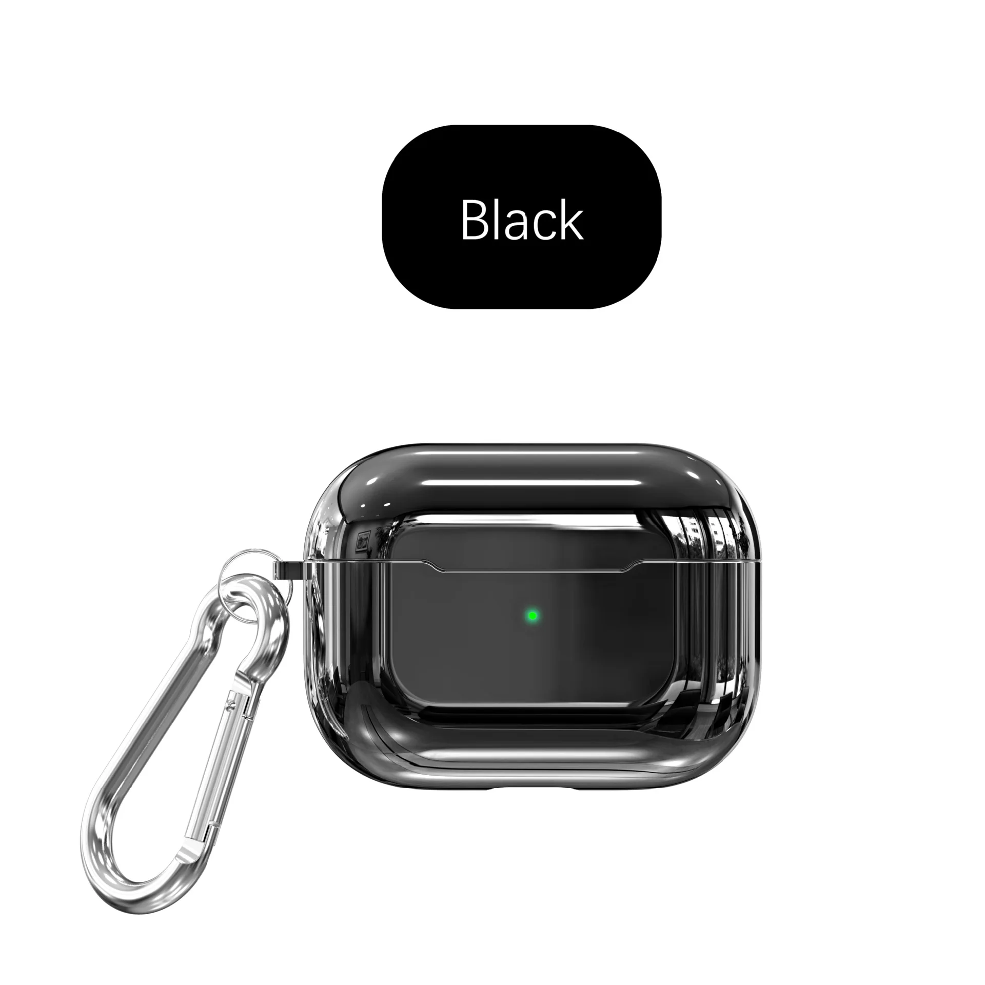 Черный Чехол с гальваническим покрытием для AirPods Pro Bluetooth наушники защитная крышка гарнитура зарядная коробка для Apple Airpods 3 Pro Чехол - Цвет: Черный