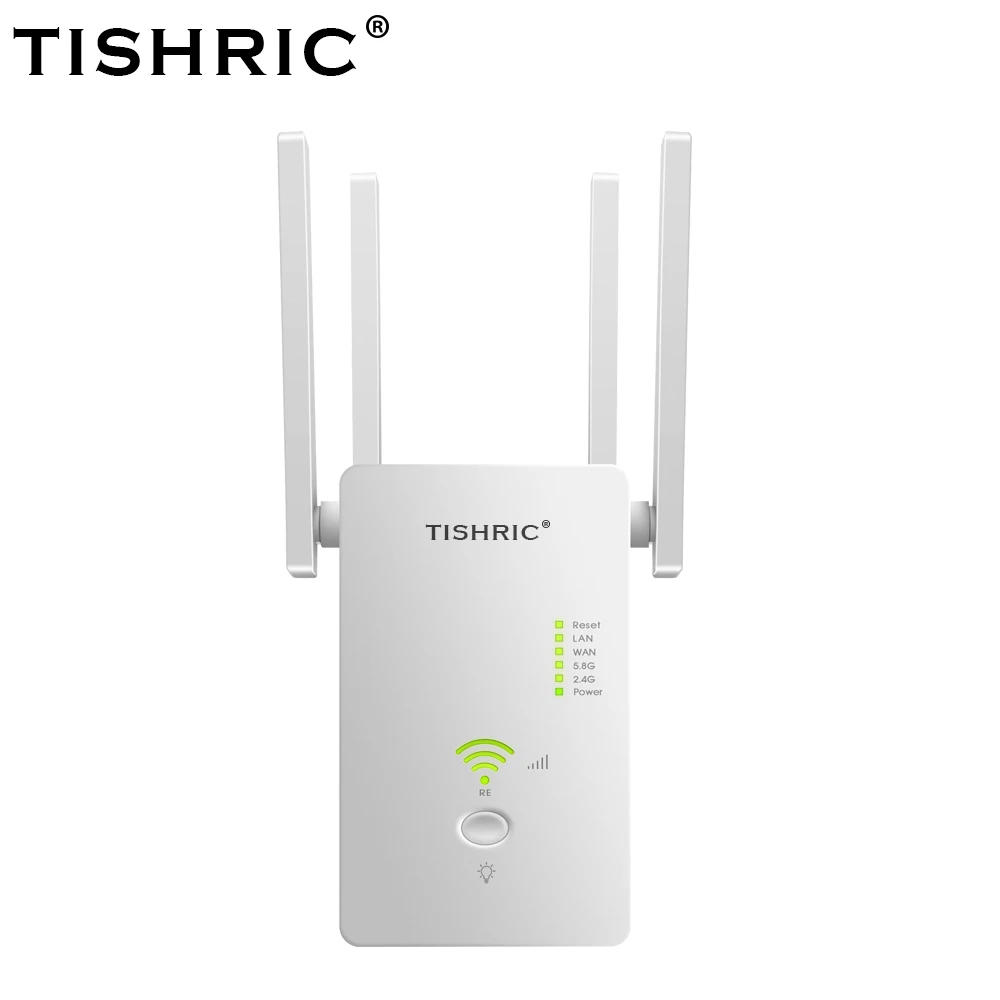 TISHRIC Router Wifi Repeater 1200M Dual Band 5GHz Wireless Wifi Repeater Network Wi fi Extender Signal Amplifier Gigabit Router 