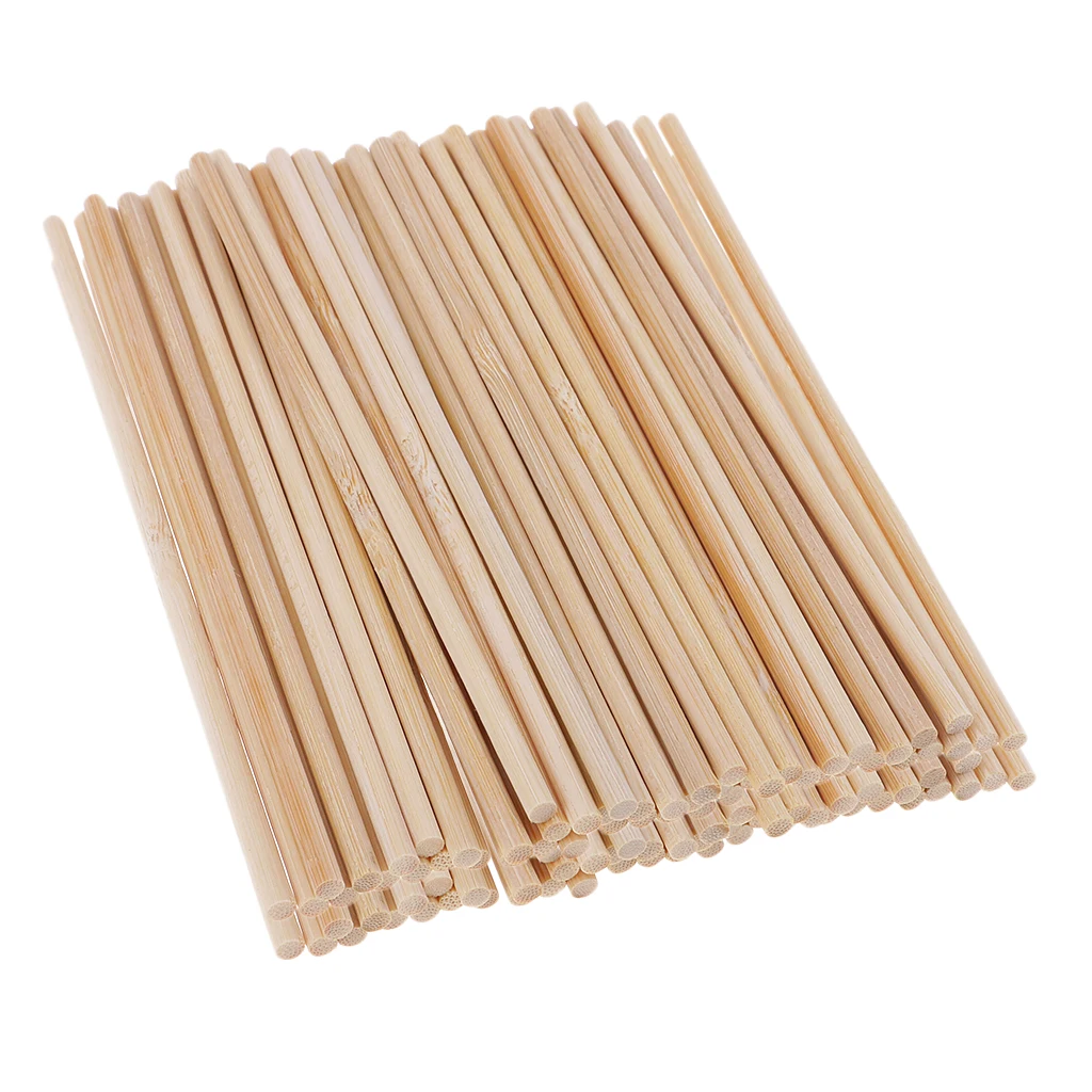 100 Pack 4mm Balsa Wood Round Rod Plastic Rod Diy Architectural Model Material