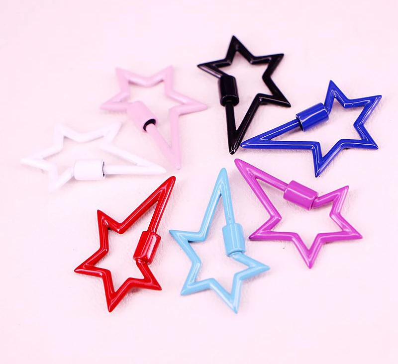 

2PCS, DIY Jewelry Star Clasps Lock Carabiner Enamel Copper Connector For Jewelry Making Findings