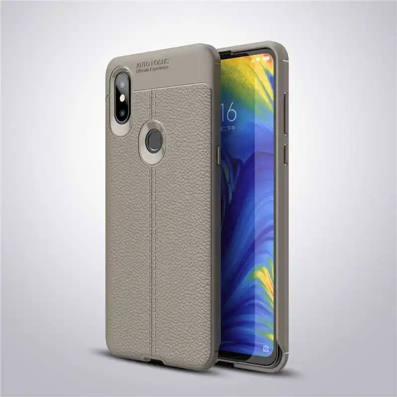 Противоударный мягкий чехол Mokoe mi Lichee с узором 6,3" для Xiaomi mi x 3, чехол для Xiaomi mi x 3 mi x3, чехол для телефона - Цвет: Gray
