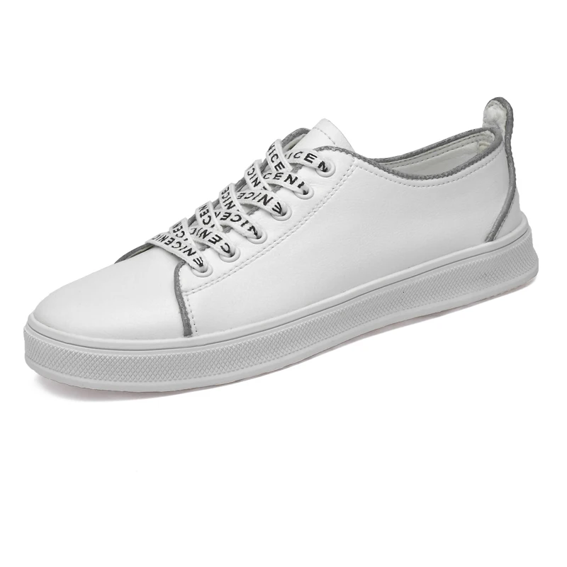 

Simple Couple Genuine Leather Casual Shoes Men Lace Up New Fashion Sneakers Rubber Sole Non-slip Breathable Soft Flats Men Shoes