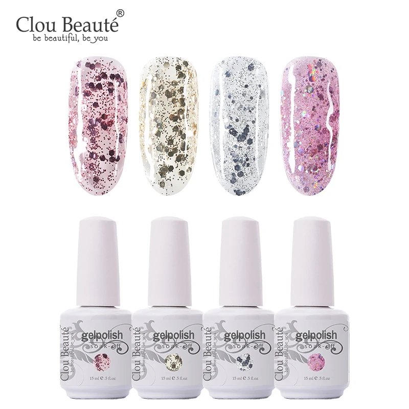 Clou Beaute 4 шт./лот 15 мл УФ-гель для ногтей УФ светодиодный гель лак для ногтей Гибридный Лаки гель лак для ногтей маникюр гель лак - Цвет: ZH40