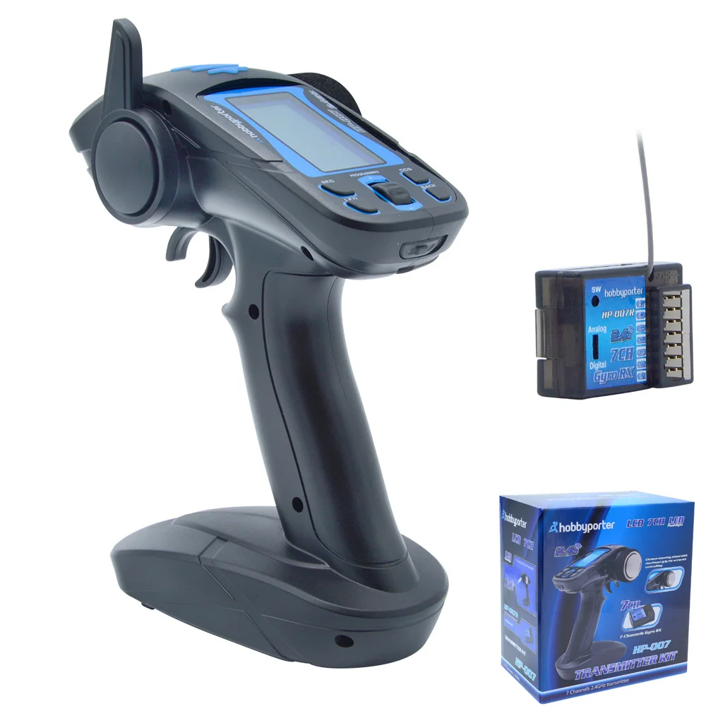 

HobbyPorter HP007 7 Channel Remote Control Transmitter For RC Car & Boat with Rock Crawler Model With Receiver RC Parts