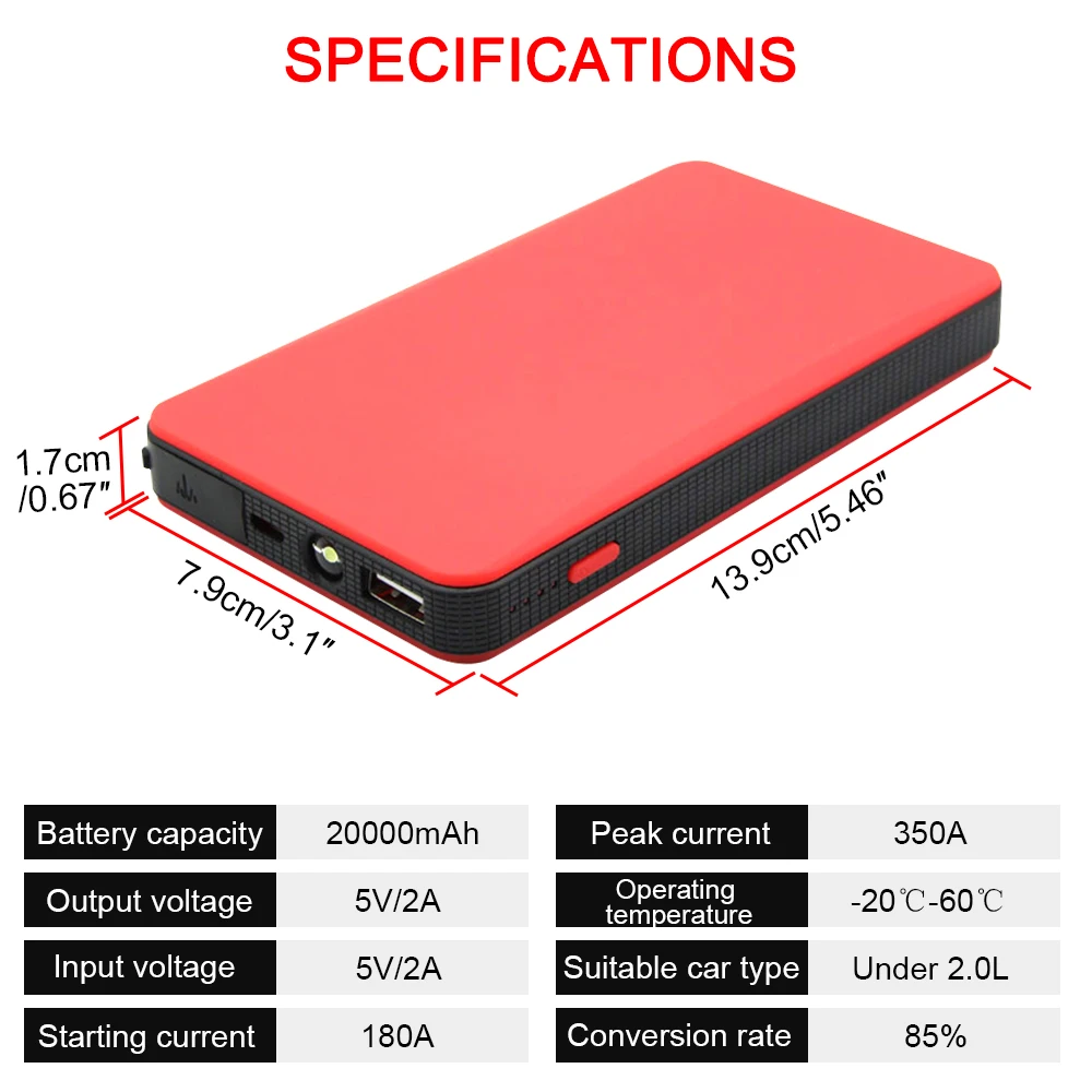 20000mah портативный мини тонкий автомобильный пусковой стартер power Bank 12v Светодиодный свет двигателя зарядное устройство автомобильный аккумулятор зарядное устройство