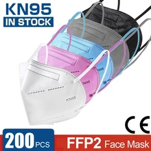 Masque de protection KN95 ffp2/FFP3, 5 couches, anti-poussière, 1 à 100 pièces