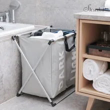 Shushi, новинка, узкая корзина для белья, складная, для дома, для хранения грязной одежды, органайзер для ванной комнаты, водонепроницаемая, две сетки, большая корзина для хранения