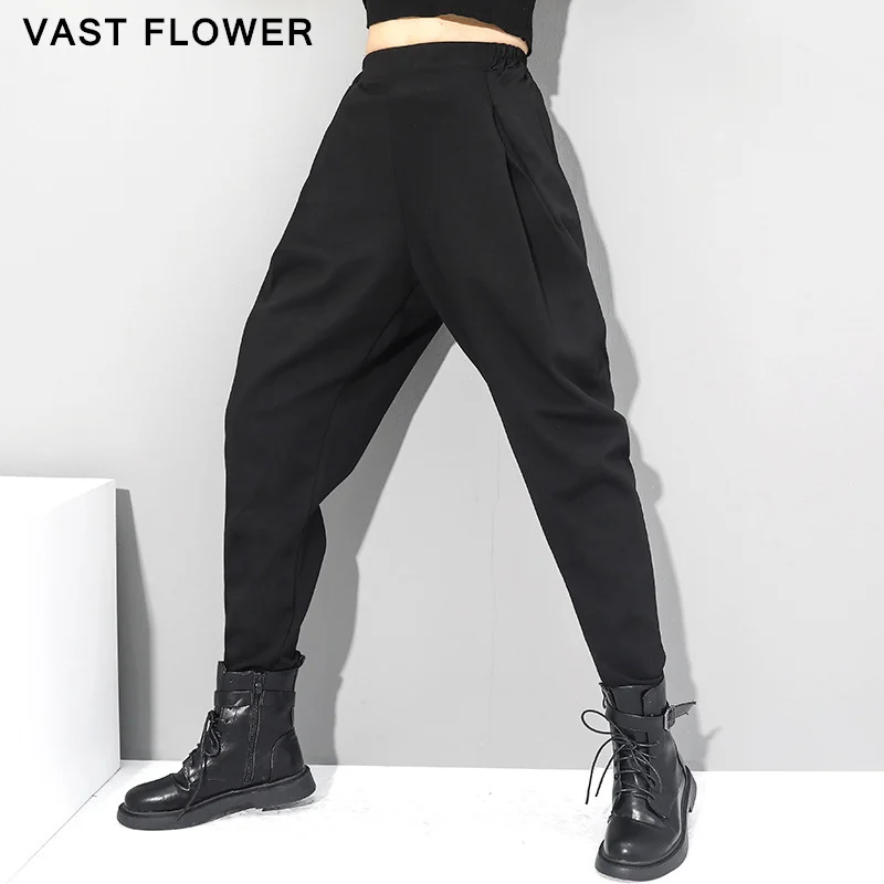 

Black High Waist Harem Pants Women New Plus Size Loose Casual All Match Vintage Trousers 2023 Spring Autumn Fashion Streetwear