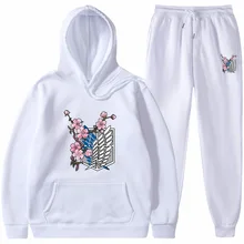

Autumn/winter Fashion Hot Anime Attack on Titan Printed Men Suit Fleece Hooded Hoodie + Trousers Sweatshirt Sweater 2-piece Set