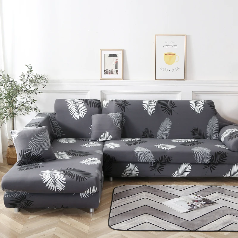 Угловые чехлы для диванов, растягивающиеся чехлы с принтом в форме L, секционные диванные диваны, диванные подушки, комбинированный комплект, защита для мебели - Цвет: 14