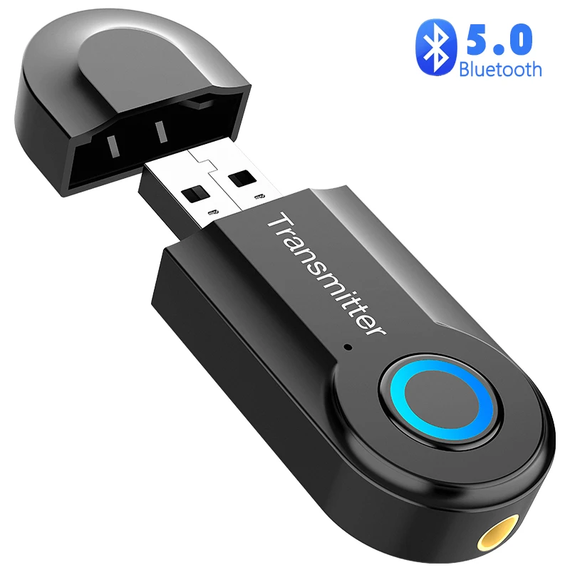 

USB Bluetooth Receiver 5.0 aptX LL 3.5mm AUX Jack Audio Wireless Adapter for Car PC Headphones Mic 3.5 Bluetooth 5.0 Receptor