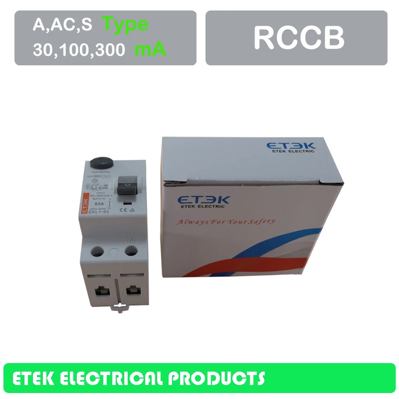 EKL1-63 RCCB Американская классификация проводов 2р 30MA 100MA 300MA переменного тока Тип 230/240V~ 50 Гц/60 Гц остаточный ток выключателя 16A 25A 32A 40A 50A 63A 80A