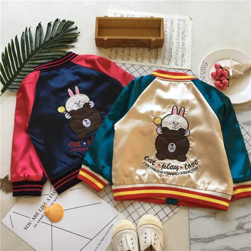 Tonytaobaby осенняя одежда новый стиль Детский кардиган с медведем бейсбольная