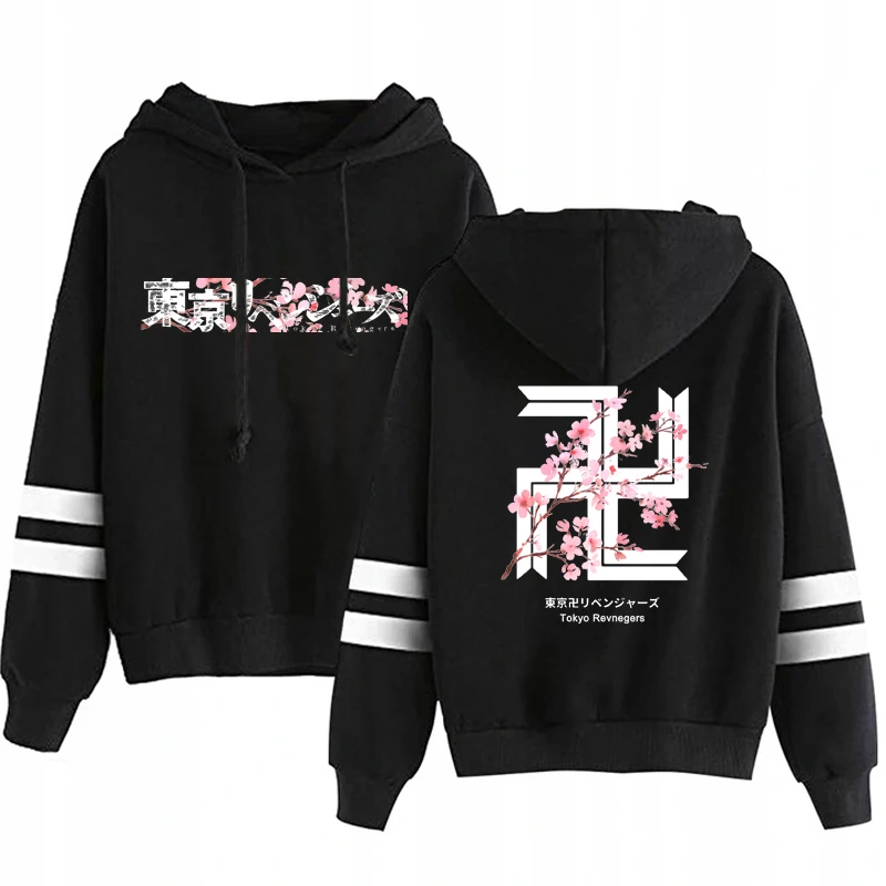 Anime Giapponesi Tokyo Revengers Felpe Con Cappuccio Cherry Blossom Print Uomo Donna Felpe Harajuku Unisex Manga Pullover Casual Sudadera