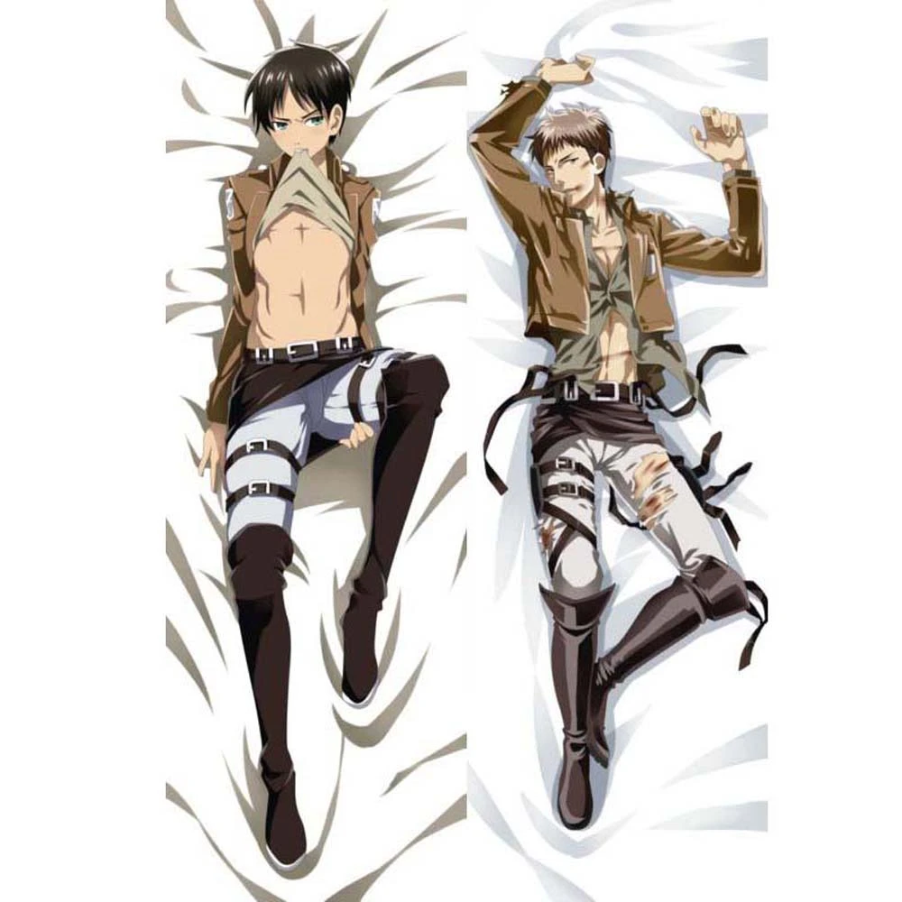 Japanese Anime Attack On Titan Eren Jaeger Jean Kirstein Throw Otaku Dakimakura Gifts Bedding Hugging Body Pillow Case 150x50 Cm Pillow Case Aliexpress