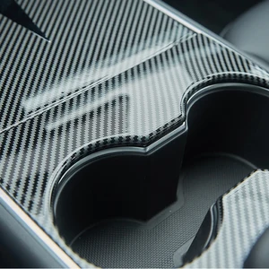 Image 5 - רכב מרכז קונסולת אפוקסי דבק מדבקת מרכזי שליטה סיבי פחמן מגן היתר קישוט עבור טסלה דגם 3 אביזרי רכב