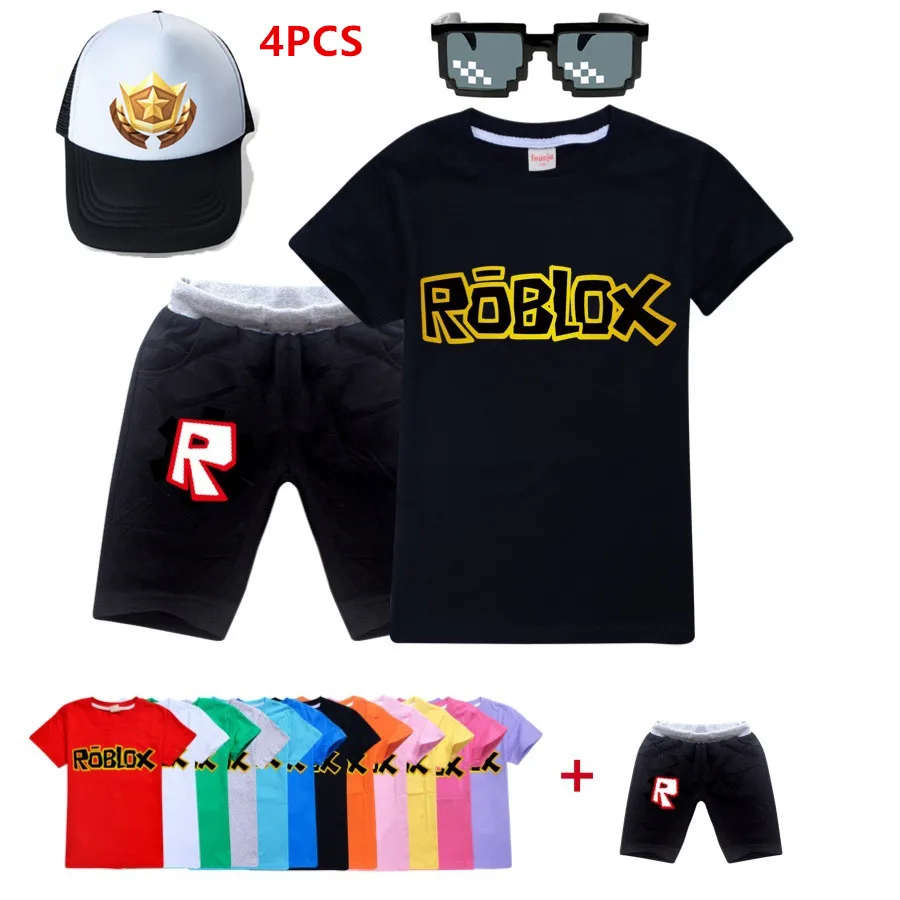 Roblox Summer Boys Clothes Sets Baby Toddler Outfits T Shirt Pants Girl 4 Piece Kids Sport Suit Children Clothing 2 16 Years Game Costumes Aliexpress - roblox 2010 outfits