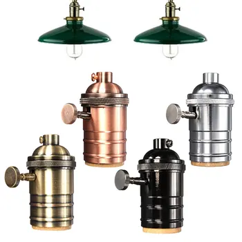 

E26/E27 Vintage Retro Copper Pendant Lamp Holder Thread Socket Screw with Switch
