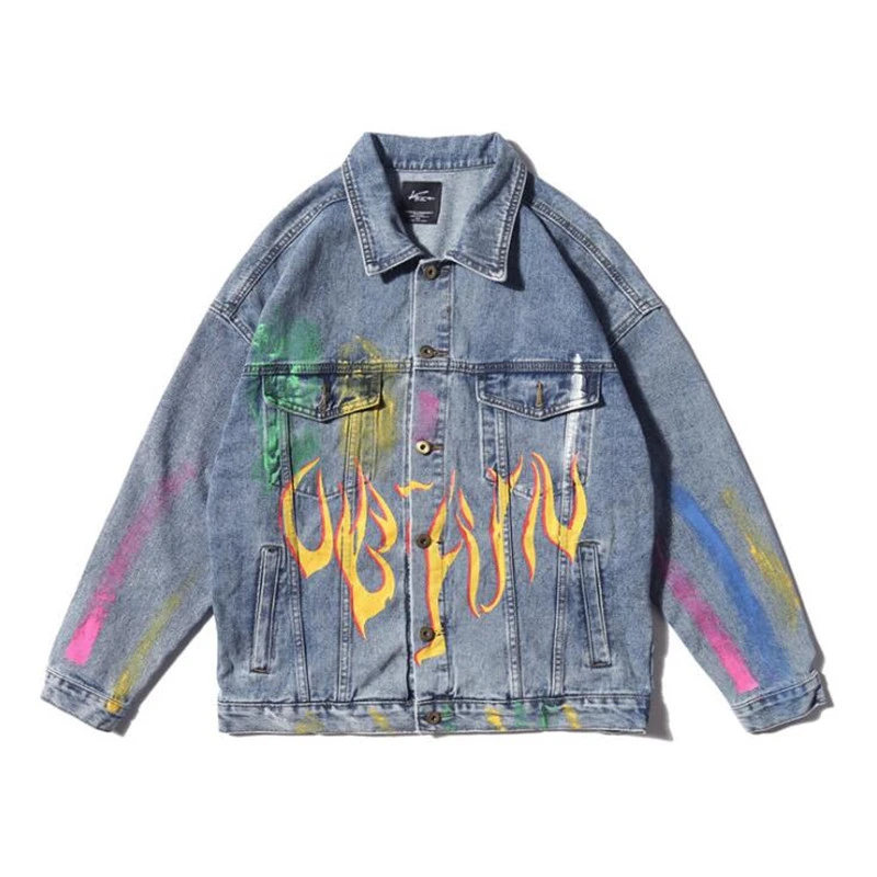 flame denim jacket mens